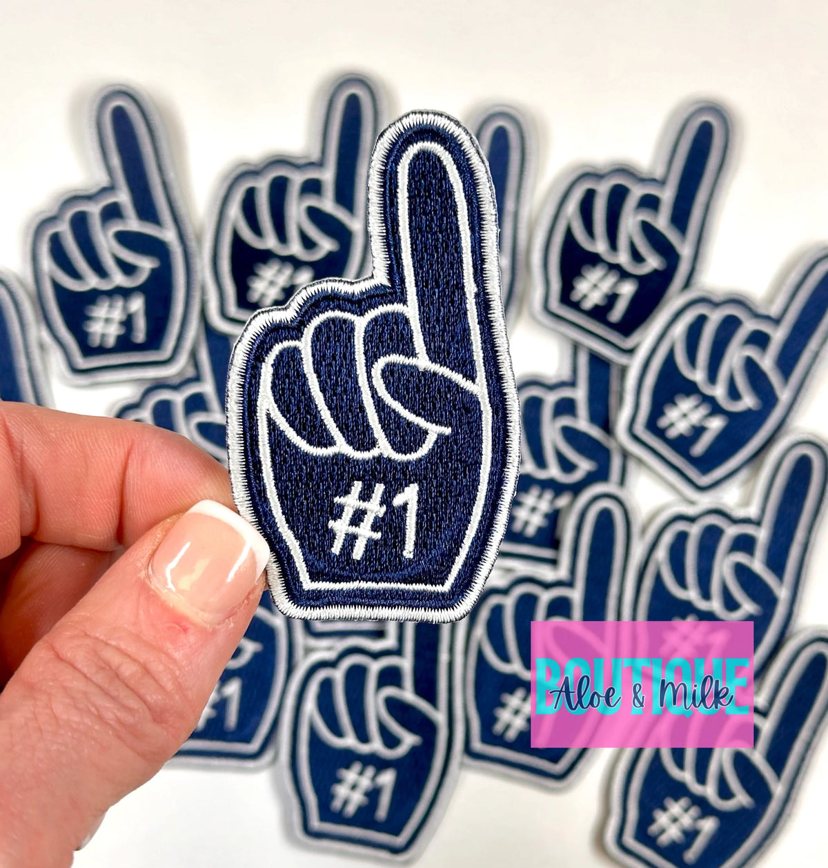 # 1 Fan Hand, game day patches, sports patch, mom patches