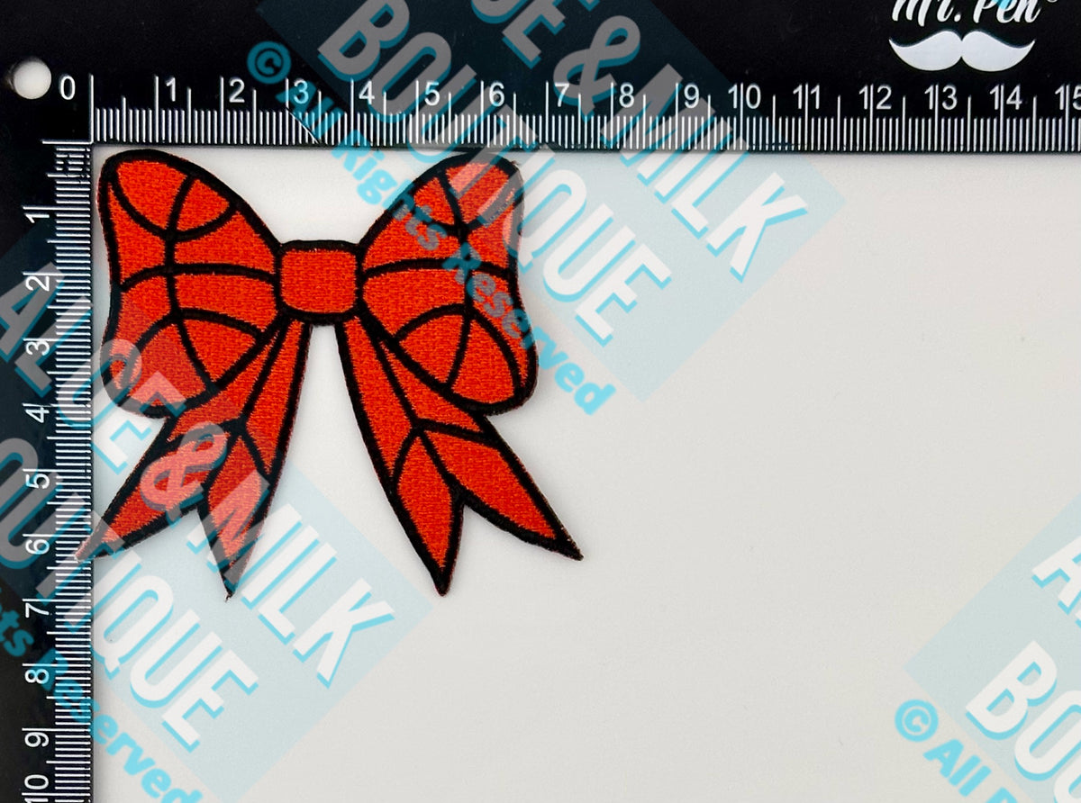 Bow Basketball Patch, basketball bow, game day patches