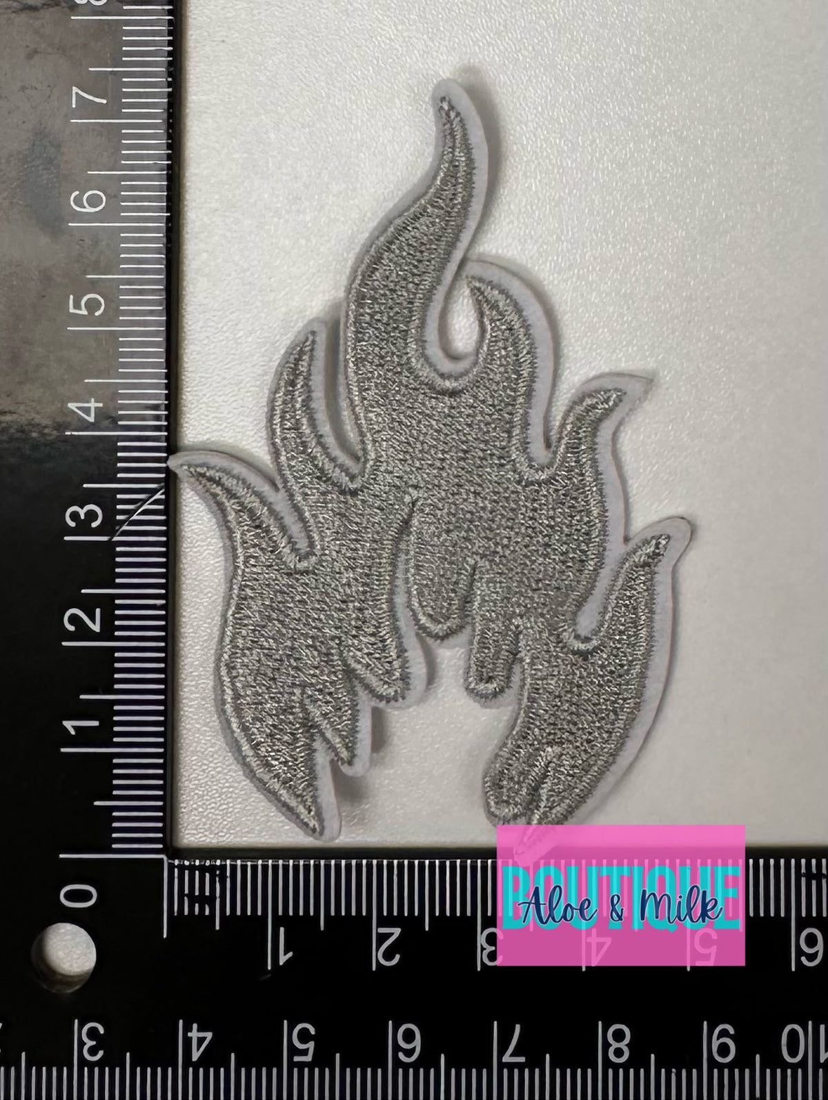Flames Patch Silver