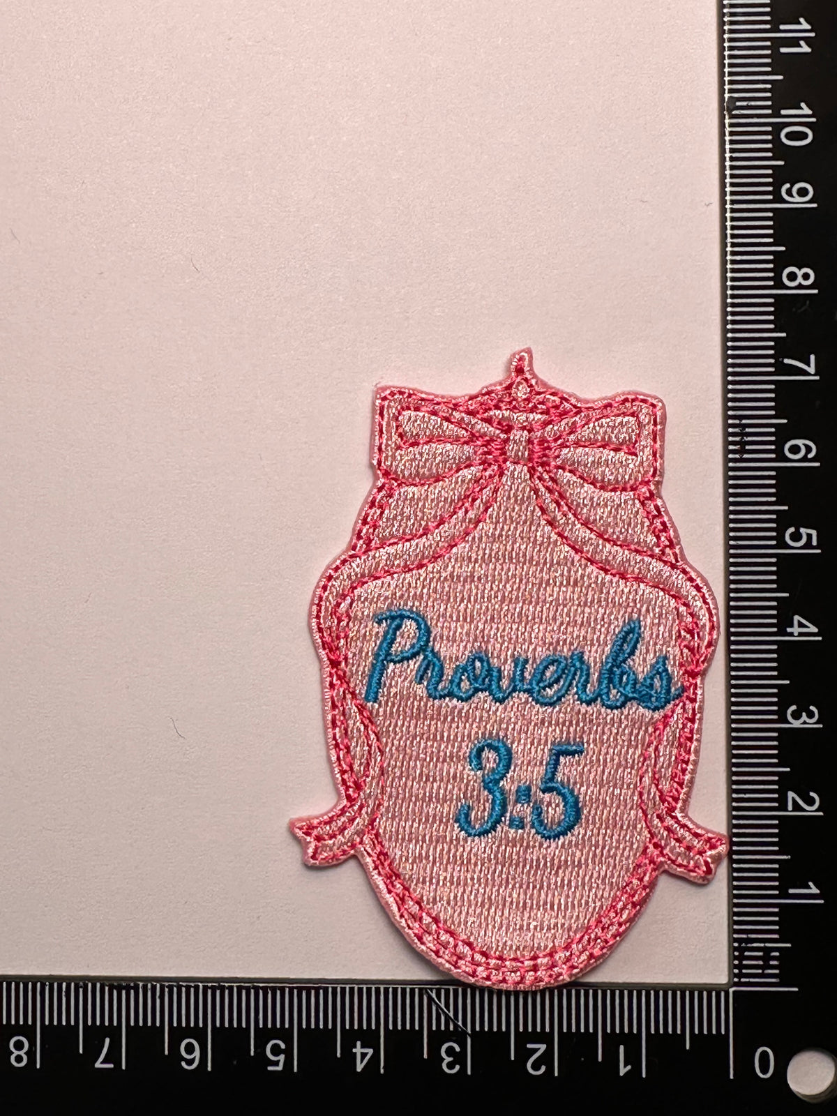 Proverbs 3:5 Pink Bow Patch