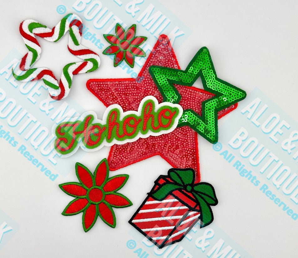 Chainstitch Ho Ho Ho, Christmas Patch, Holiday, Santa