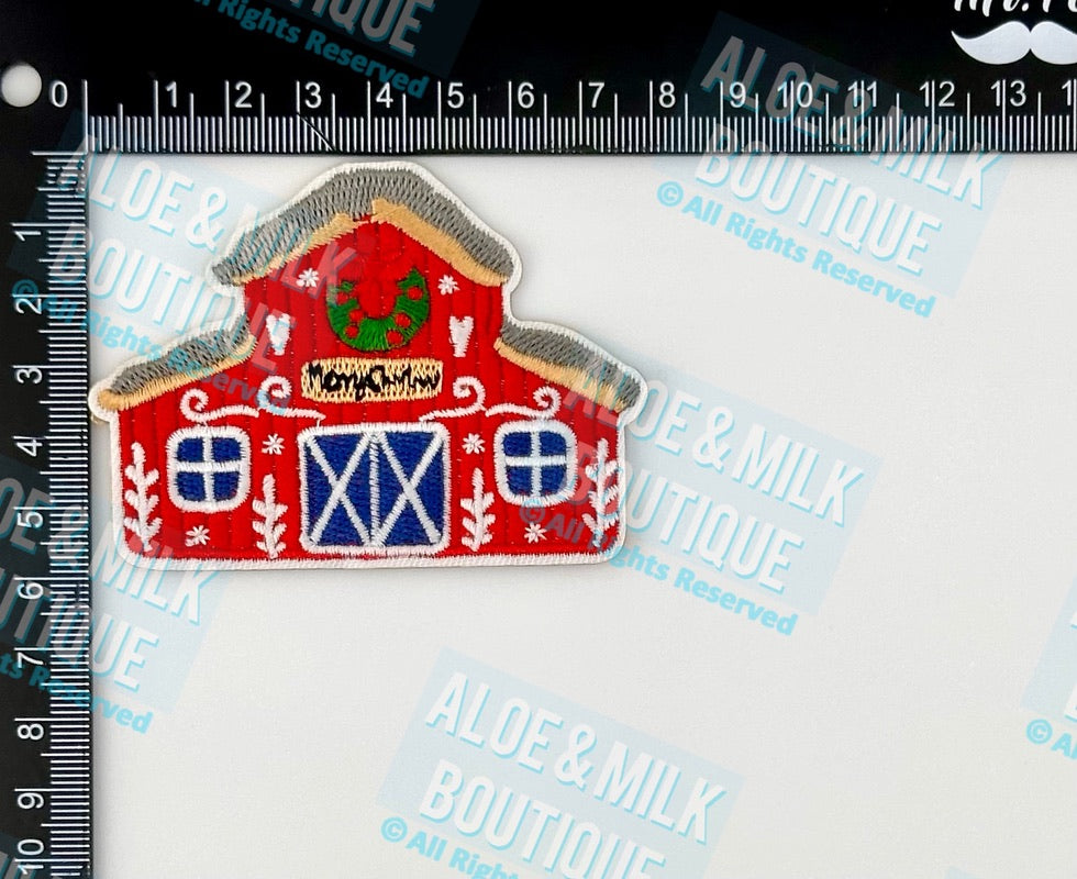 Christmas Barn Western Patch