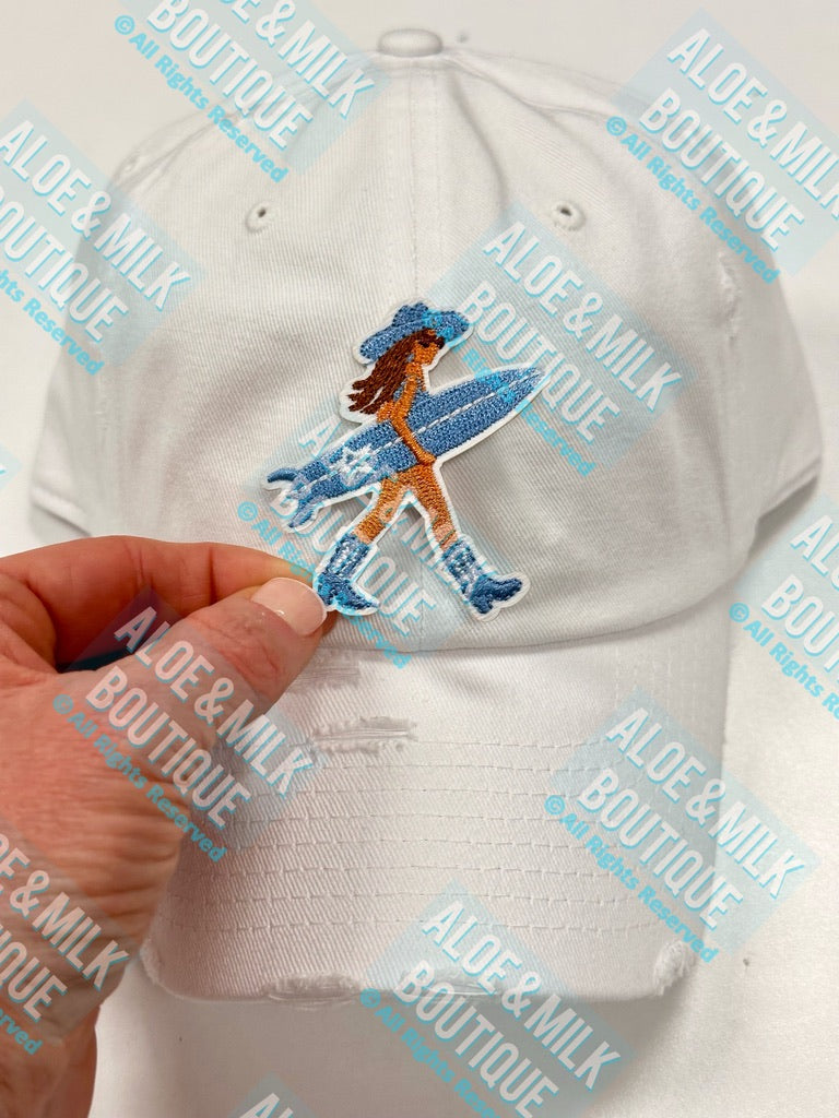 Surf Girl Patch, coastal cowgirl, beach vibes, beach patches