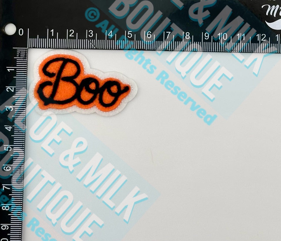 Chainstitch Boo Patch, Halloween Patch, Holiday
