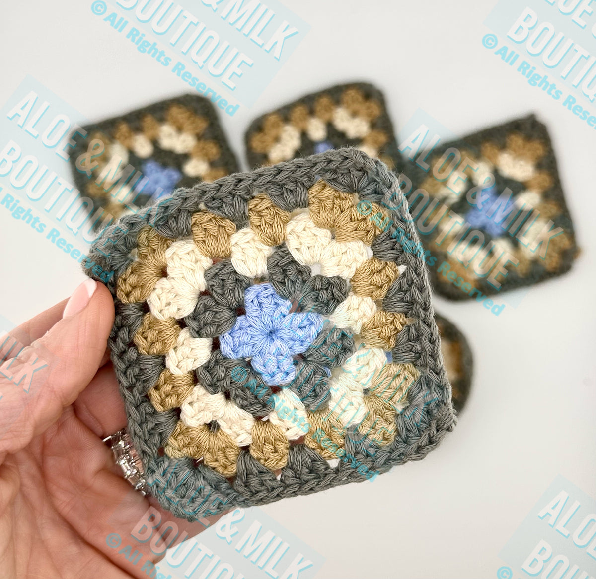 Granny Squares Crochet Earth Tones