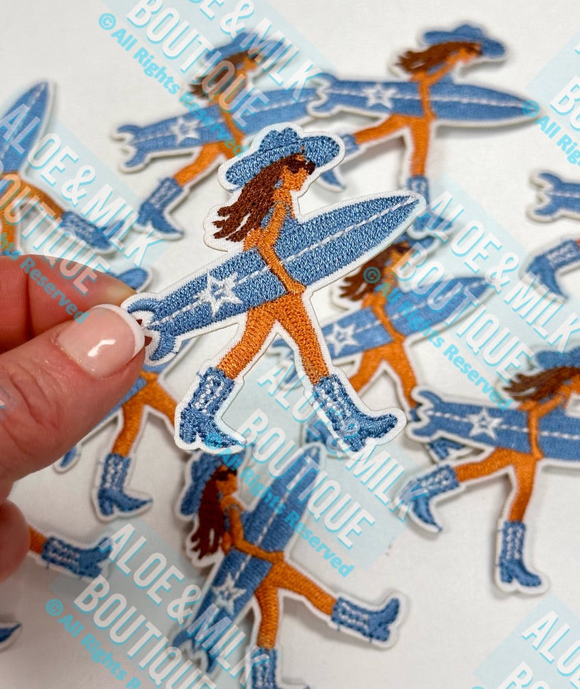 Surf Girl Patch, coastal cowgirl, beach vibes, beach patches