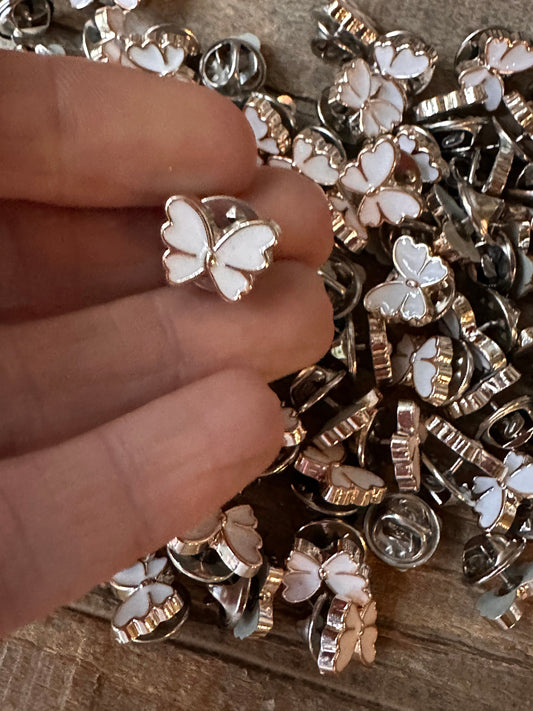 White Butterfly Hat Pin