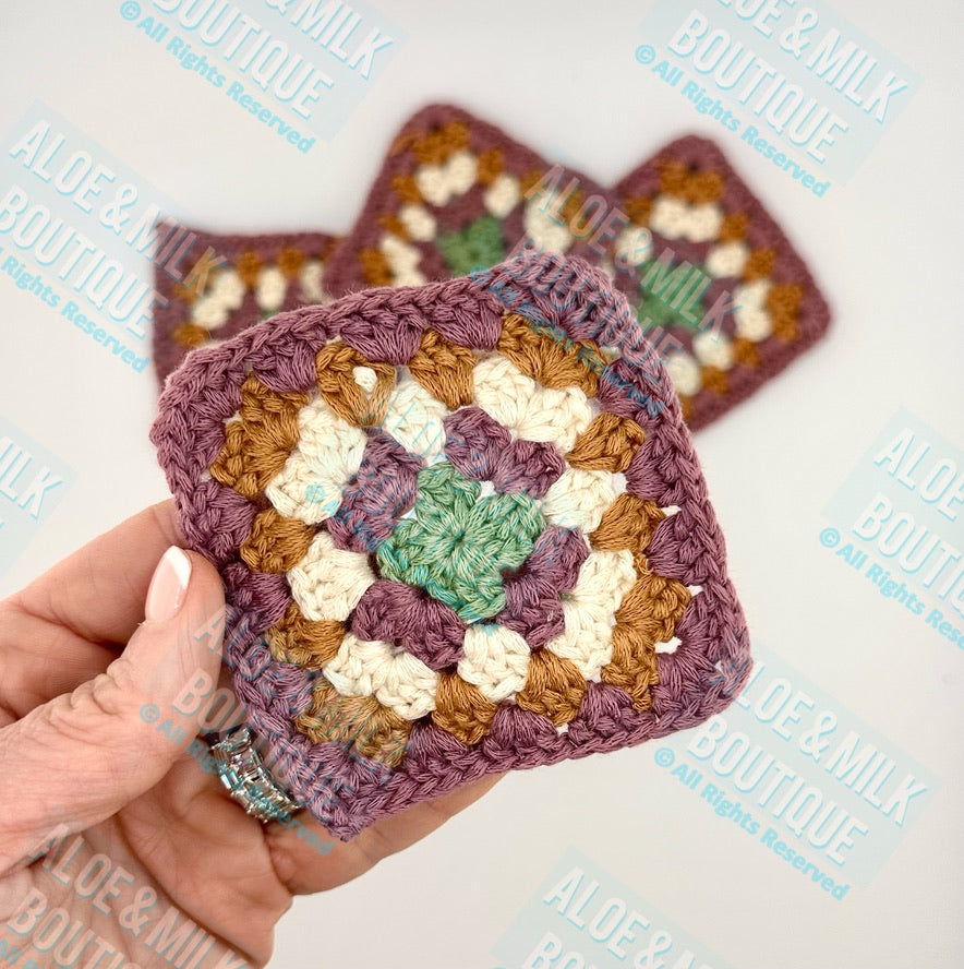 Granny Squares Crochet Earth Tones