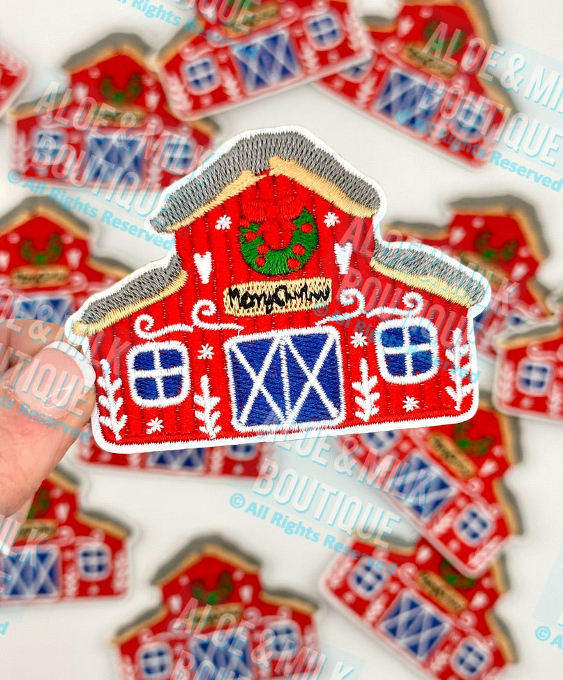 Christmas Barn Western Patch