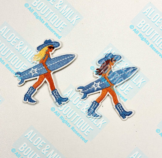 Surf Girl Patch, coastal cowgirl, beach vibes, beach patches