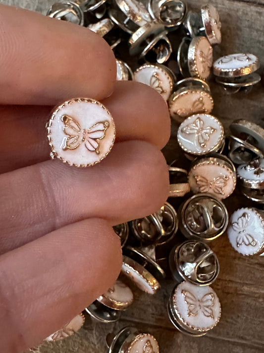 Inset White Butterfly Hat Pin Small