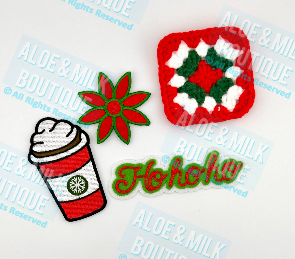 Chainstitch Ho Ho Ho, Christmas Patch, Holiday, Santa