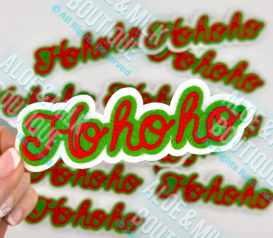 Chainstitch Ho Ho Ho, Christmas Patch, Holiday, Santa