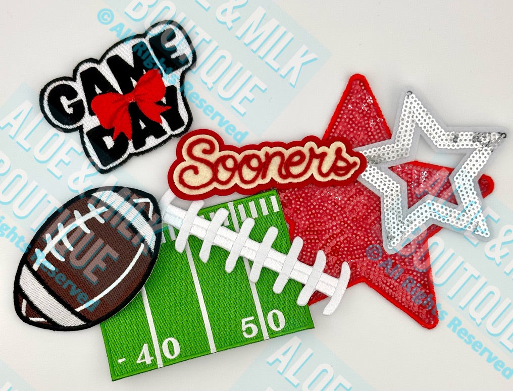 Chainstitch Sooners Patch, Football, Game Day, Boomer, OU, Oklahoma