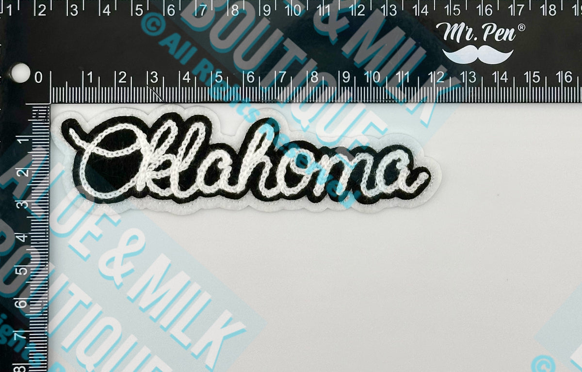 Chainstitch Oklahoma Patch, OSU, Football, Gameday, Oklahoma