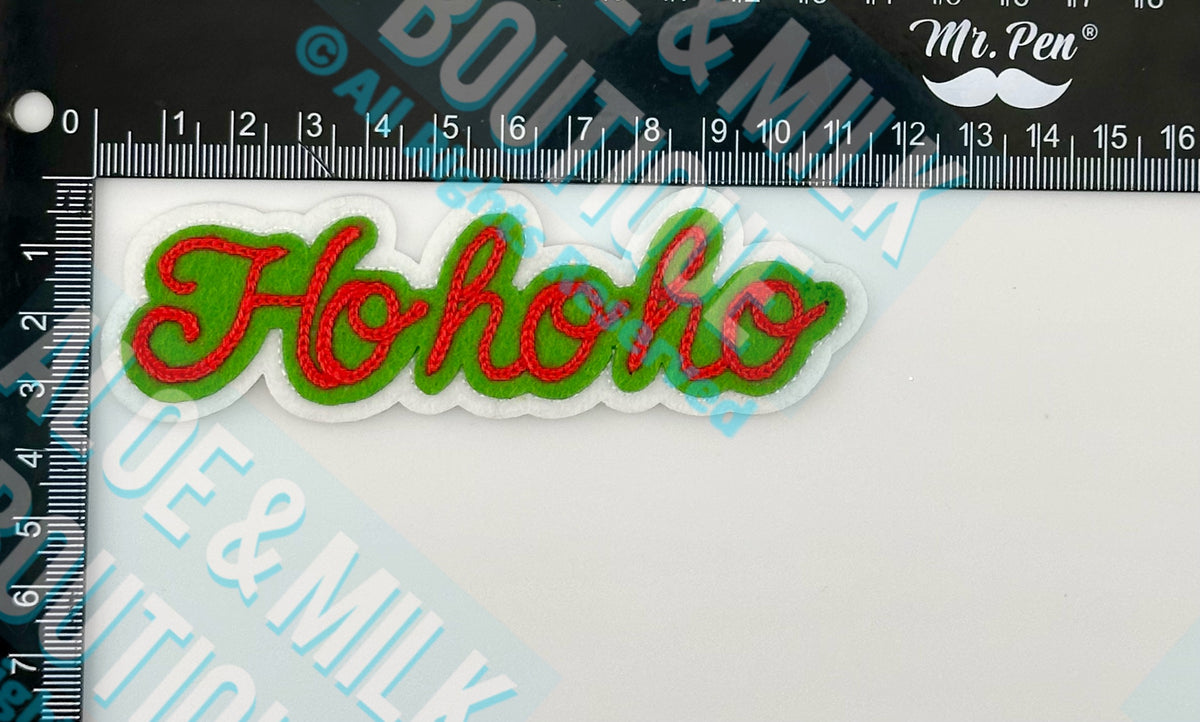 Chainstitch Ho Ho Ho, Christmas Patch, Holiday, Santa