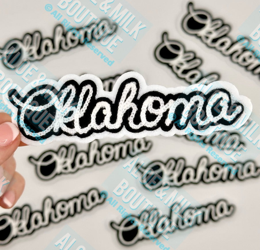 Chainstitch Oklahoma Patch, OSU, Football, Gameday, Oklahoma
