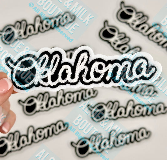 Chainstitch Oklahoma Patch, OSU, Football, Gameday, Oklahoma