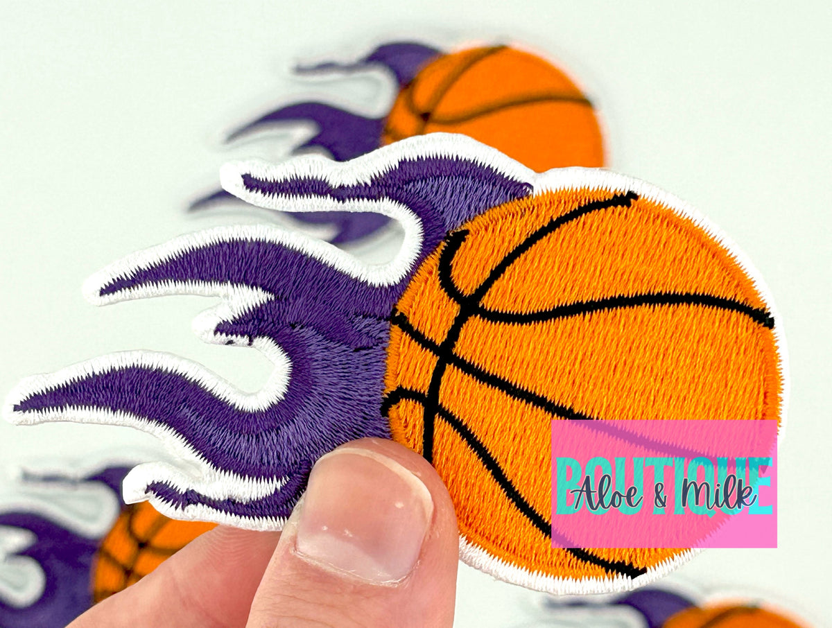 Basketball Patch with flames, basketball patch, game day patch, team patches