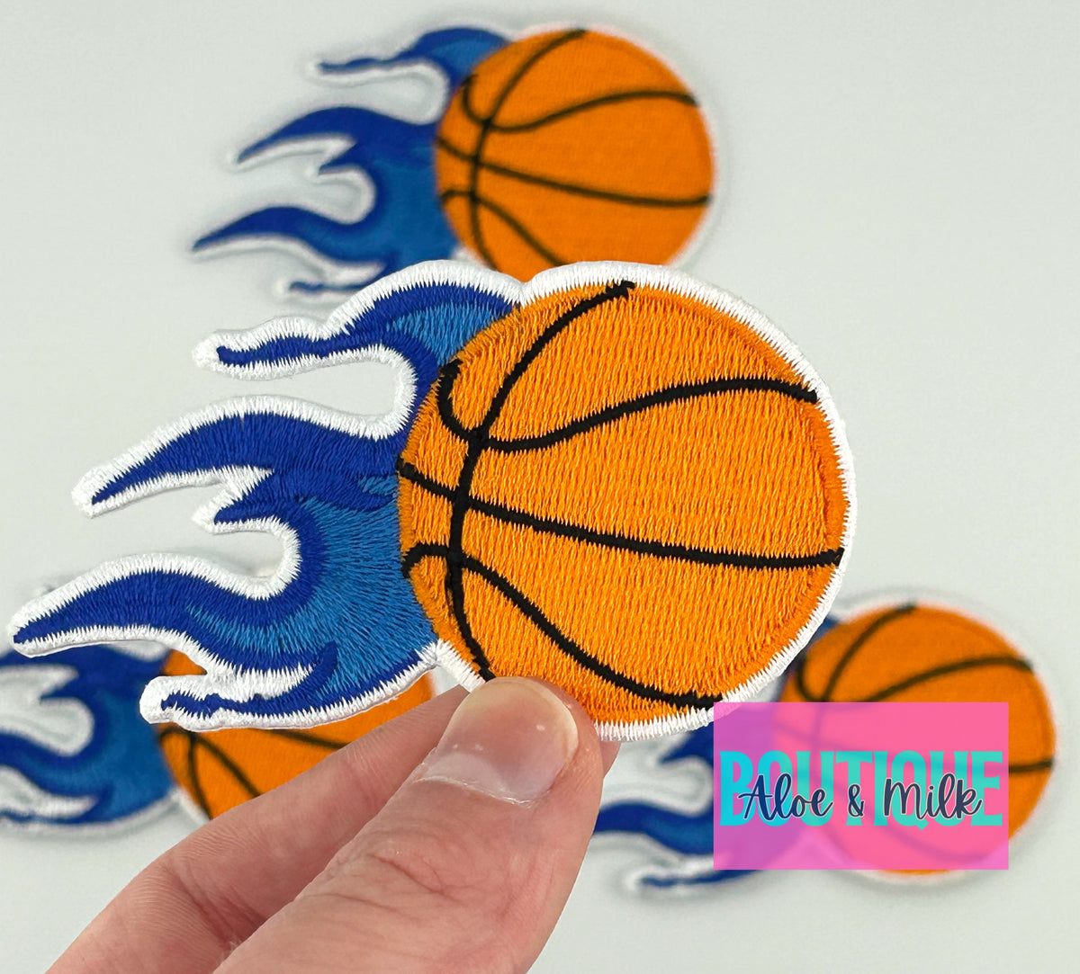 Basketball Patch with flames, basketball patch, game day patch, team patches