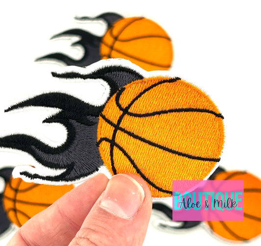 Basketball Patch with flames, basketball patch, game day patch, team patches