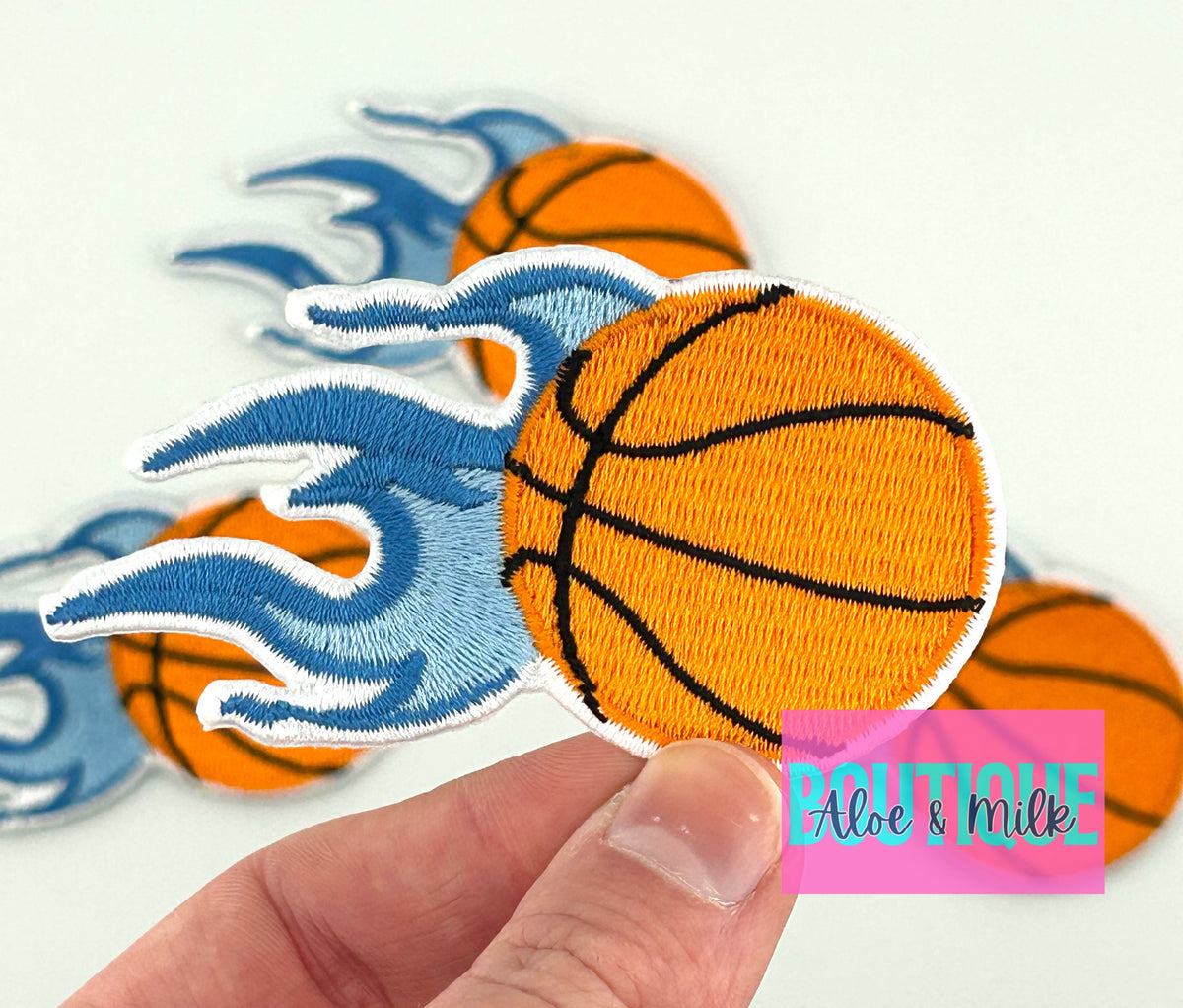 Basketball Patch with flames, basketball patch, game day patch, team patches