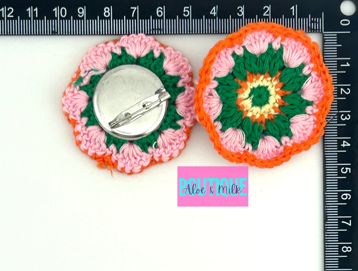 Crochet Flower Pin