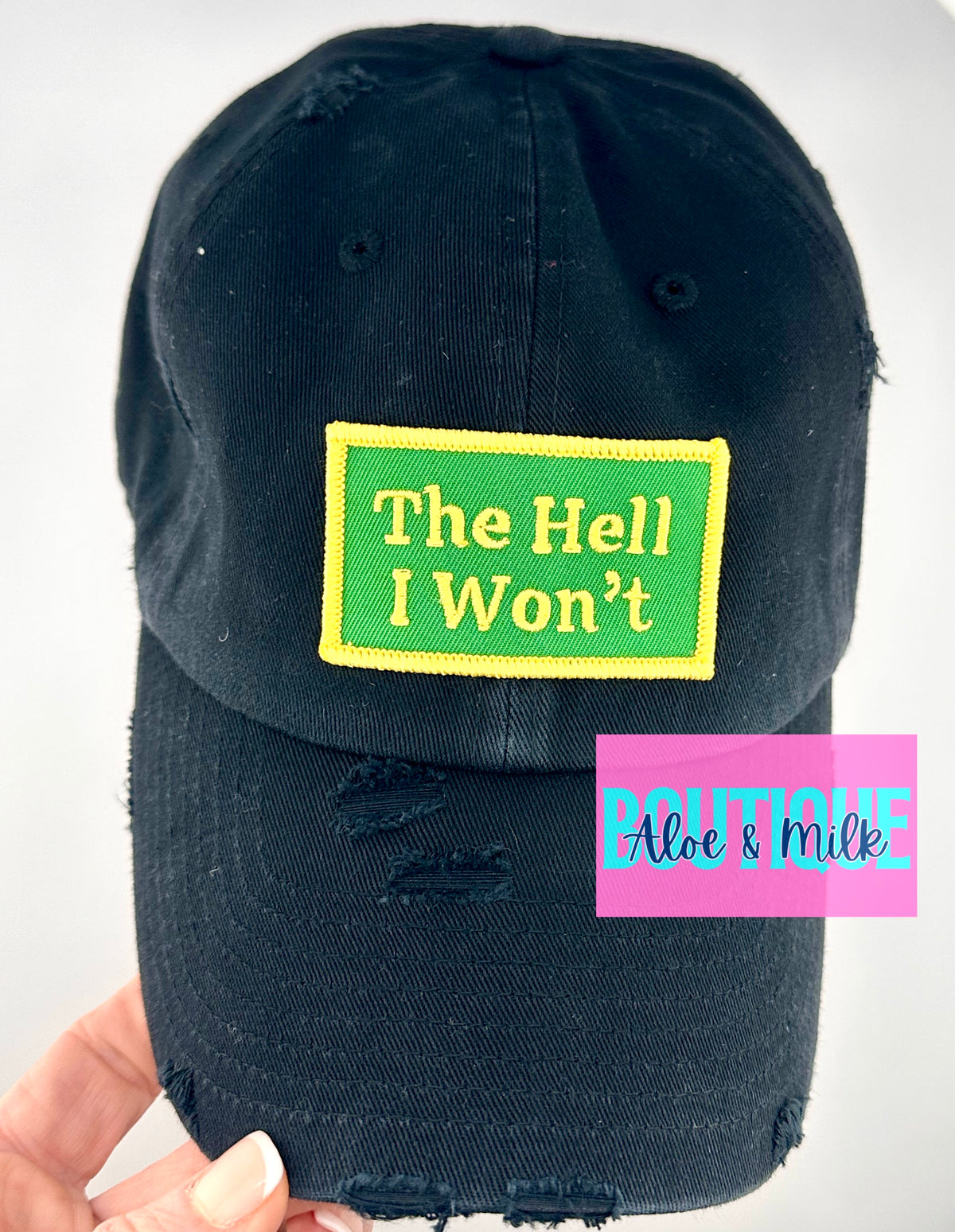 The Hell I Wont hat, John Wayne hat, The hell I won't patches
