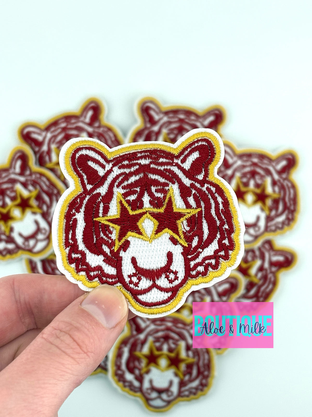 Mascot Tiger patch, mascot patches, team school patches