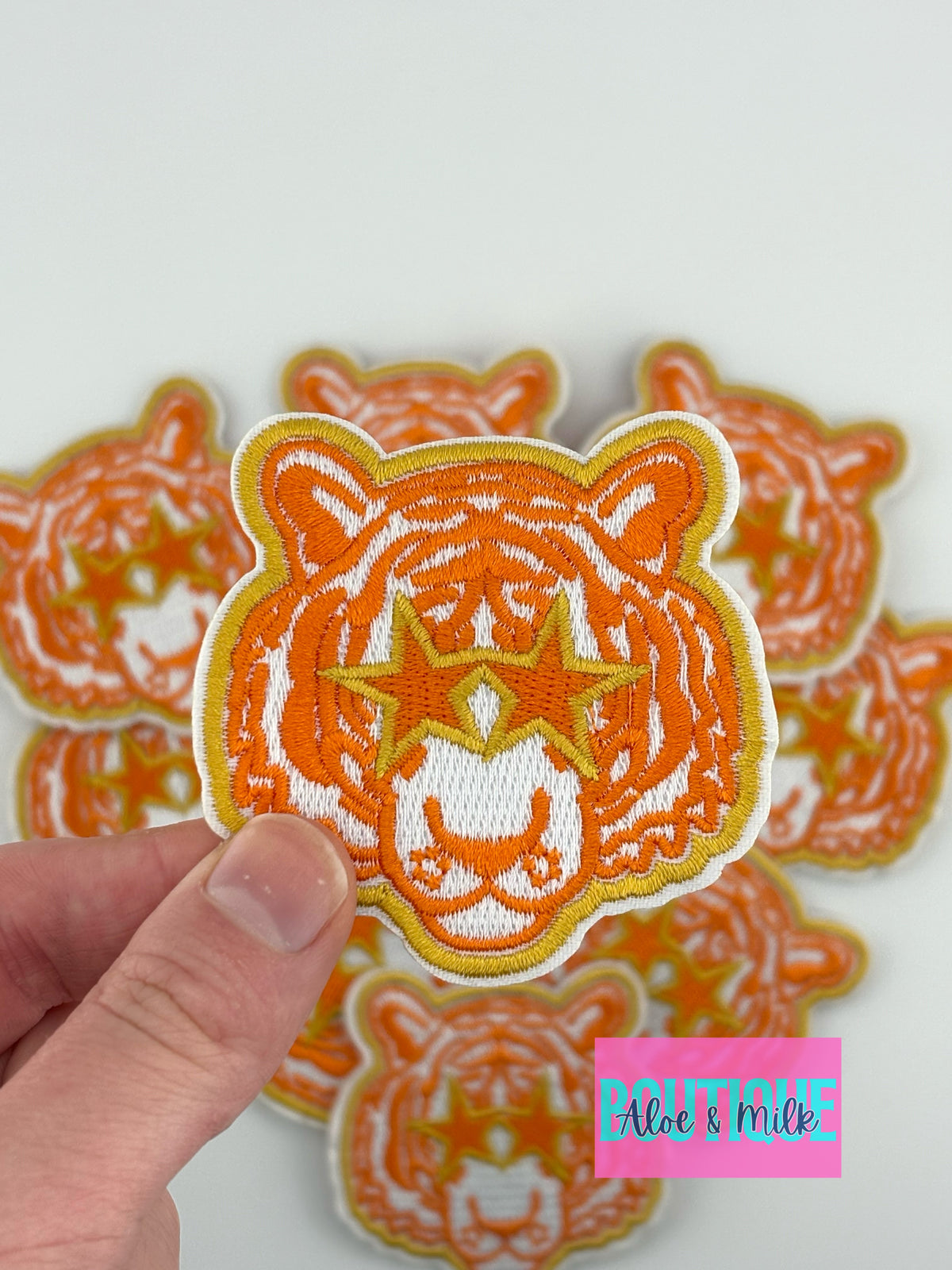 Mascot Tiger patch, mascot patches, team school patches