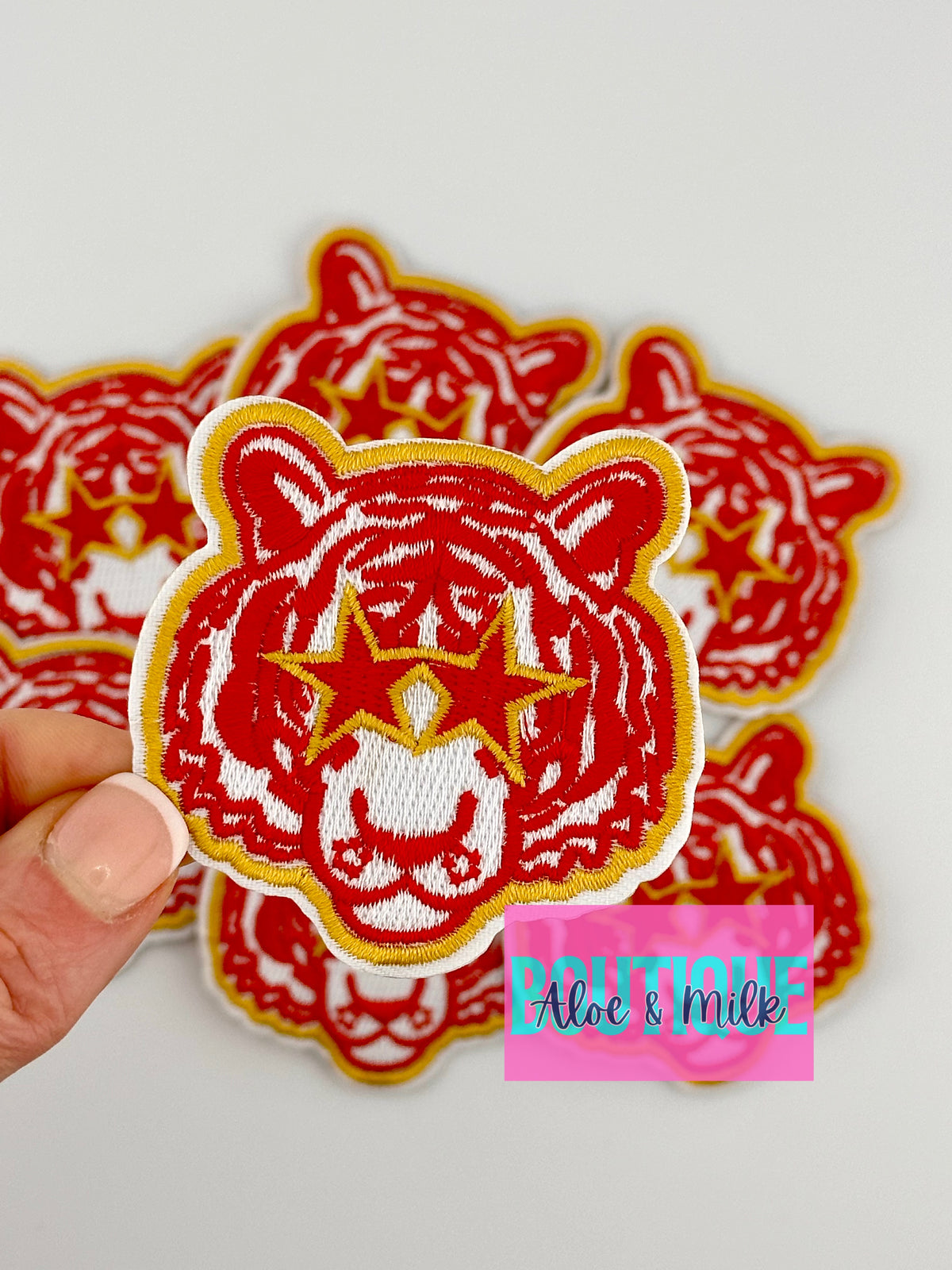 Mascot Tiger patch, mascot patches, team school patches