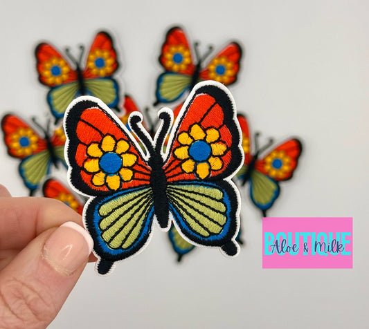 Butterfly Retro Floral Patch
