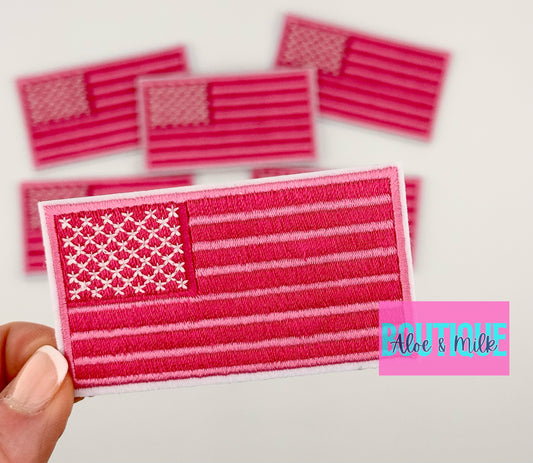 American Flag Pink Patch