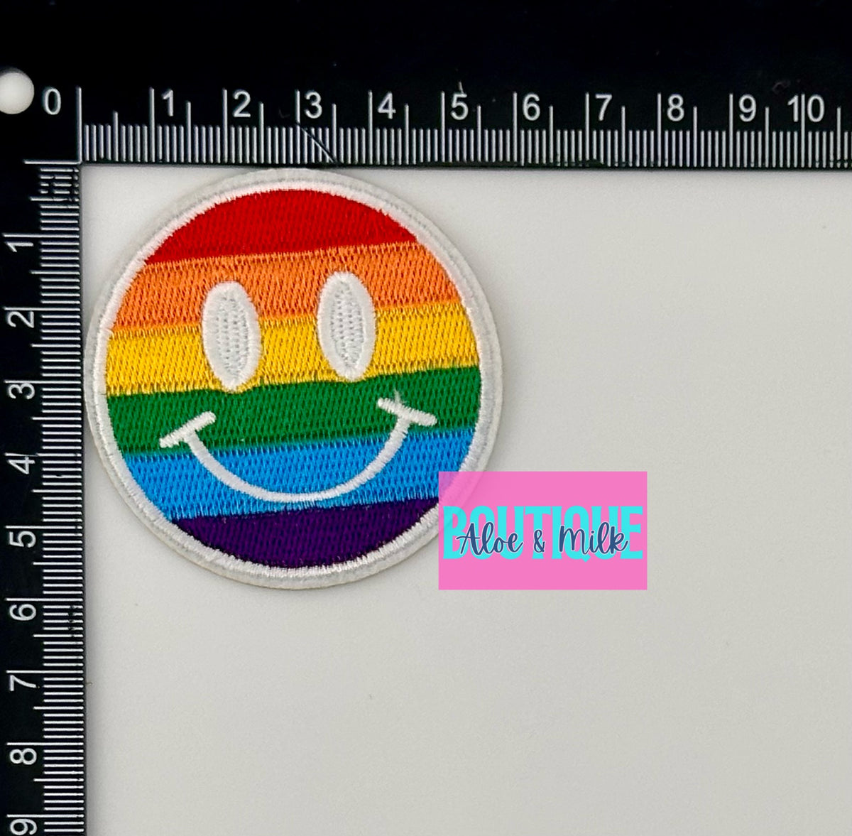 Rainbow Smiley Face Trucker Patch