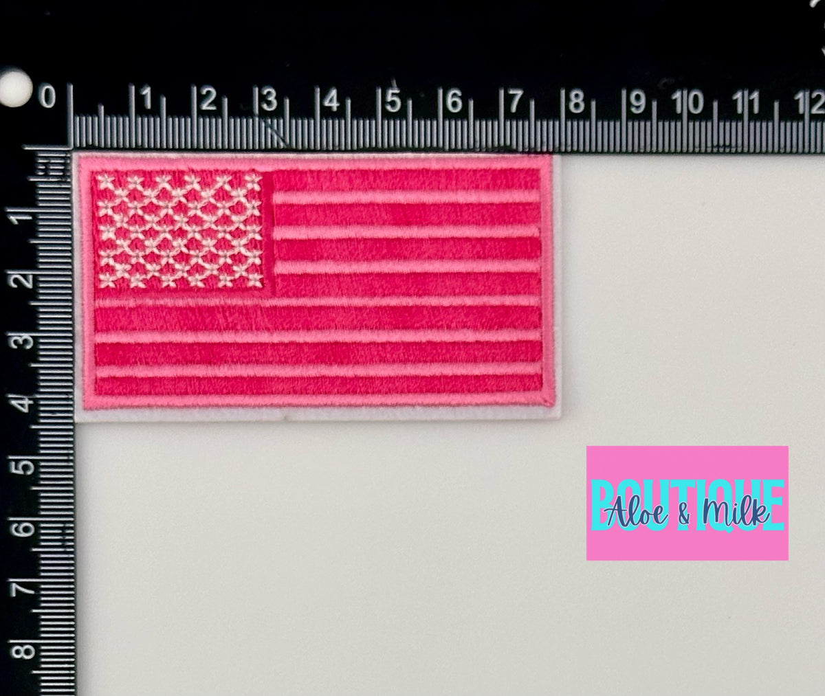 American Flag Pink Patch