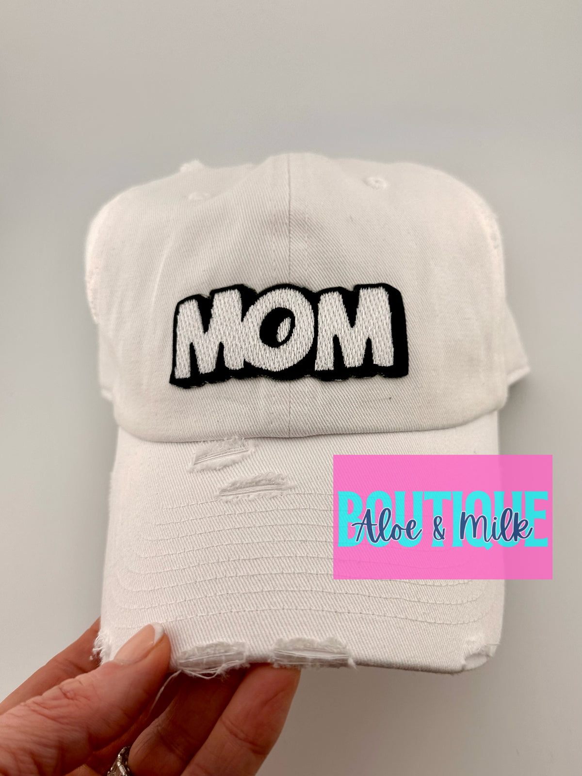 Mom Patch black and white cartoon font