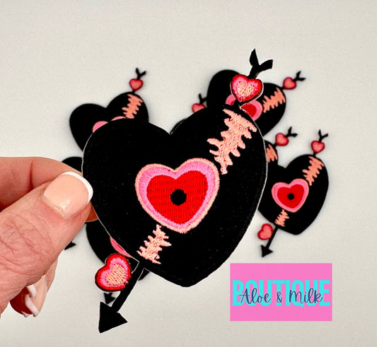 Valentines Vinyl Heart Patch, valentines patches, heart patch, record patch