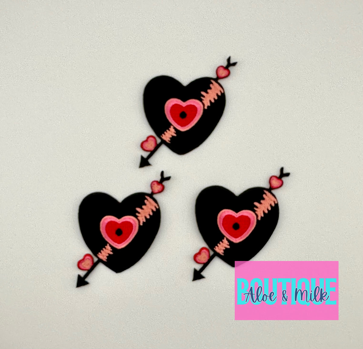 Valentines Vinyl Heart Patch, valentines patches, heart patch, record patch