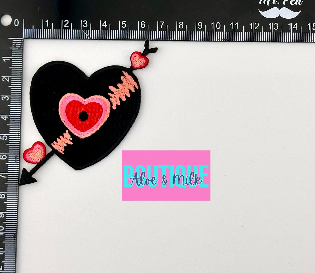 Valentines Vinyl Heart Patch, valentines patches, heart patch, record patch