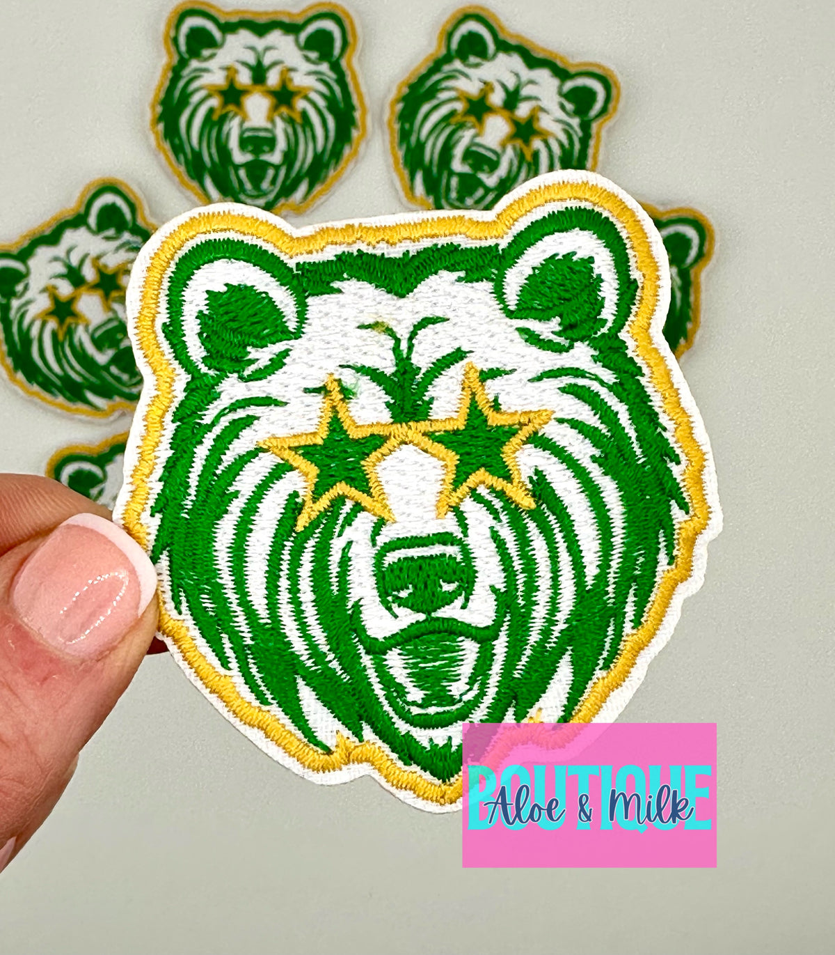Mascot Bear, team patches
