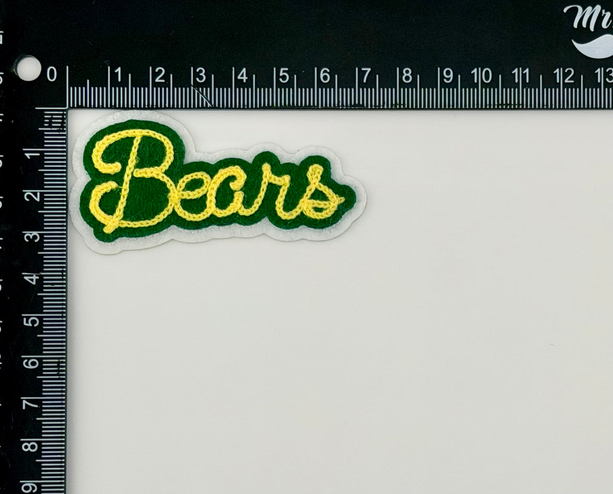 Chainstitch Bears Patch, Football, Game Day, Baylor