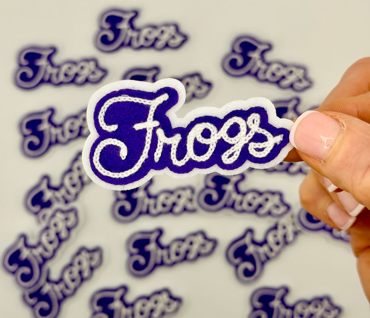 Chainstitch Frogs Patch, Football, Game Day, Texas Christian University, TCU