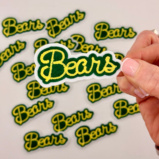 Chainstitch Bears Patch, Football, Game Day, Baylor