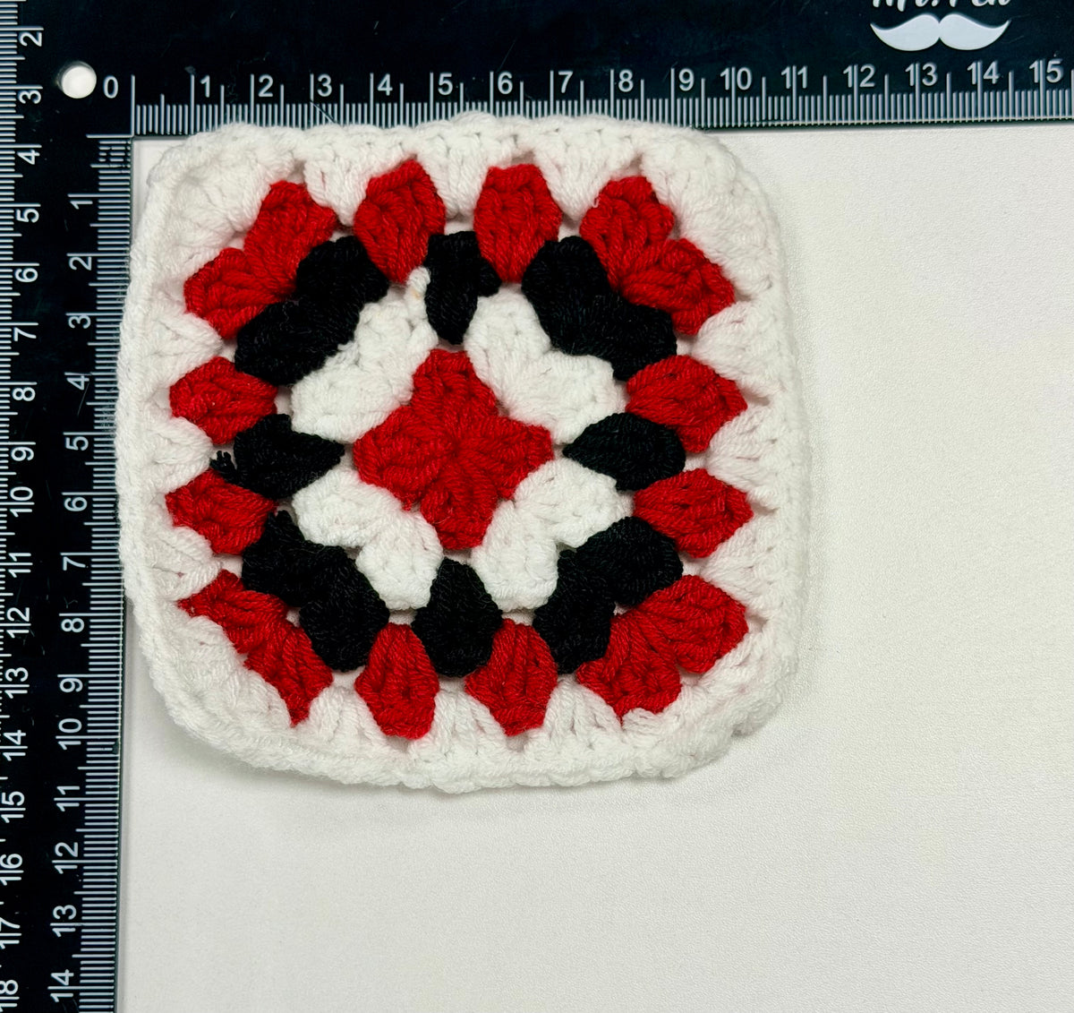 Granny Squares Red, Black, White, crochet granny squares