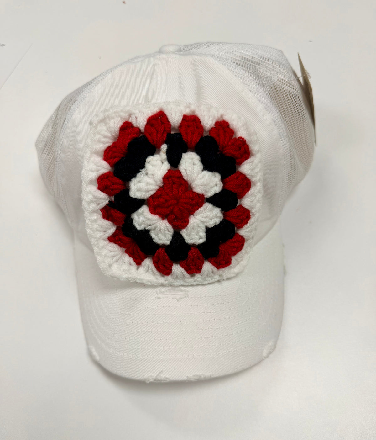 Granny Squares Red, Black, White, crochet granny squares