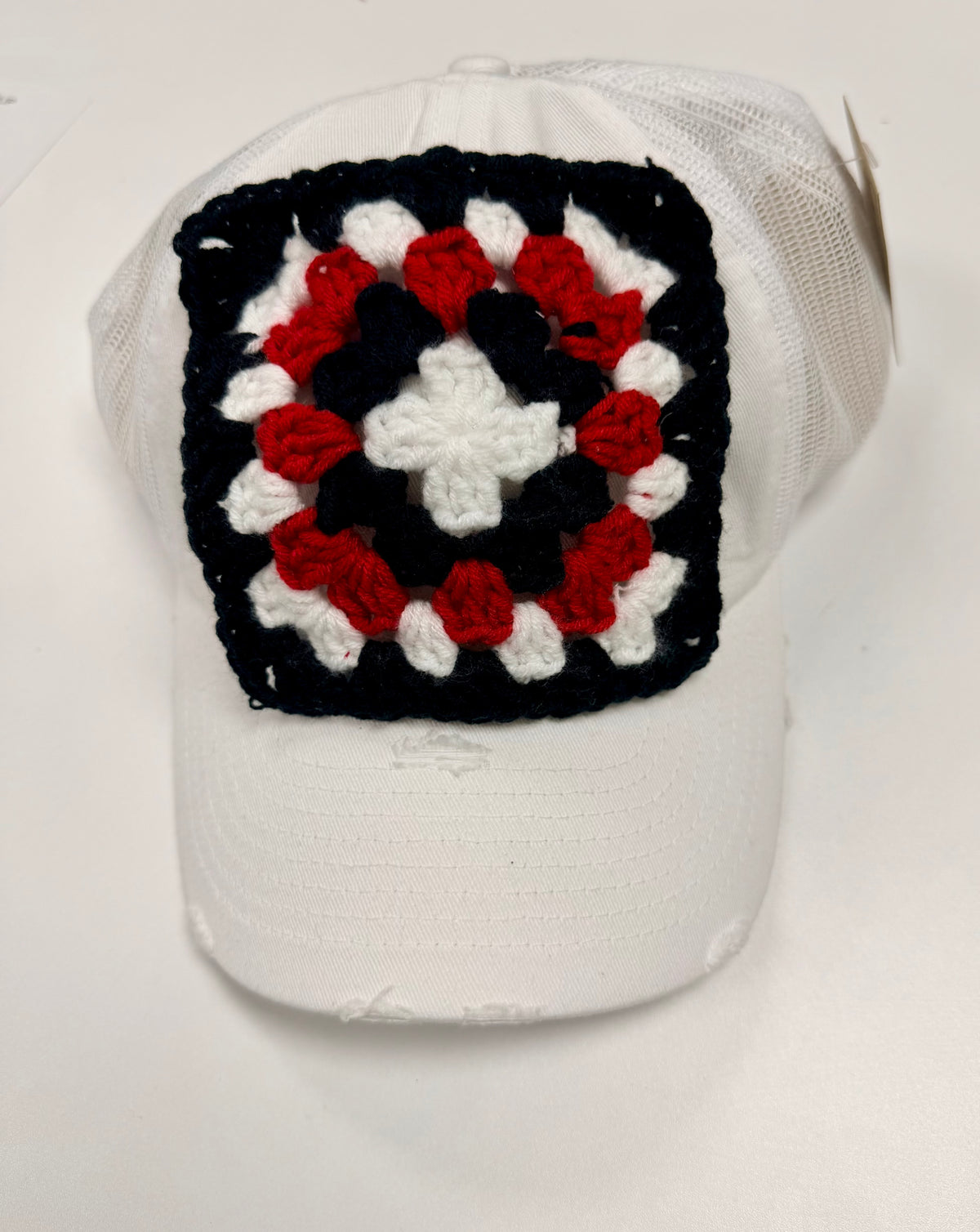 Granny Squares Red, Black, White, crochet granny squares