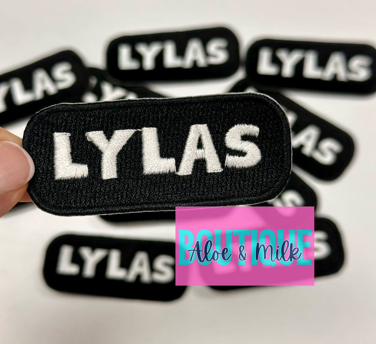 LYLAS White on Black