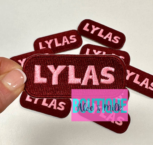 LYLAS Pink on Maroon