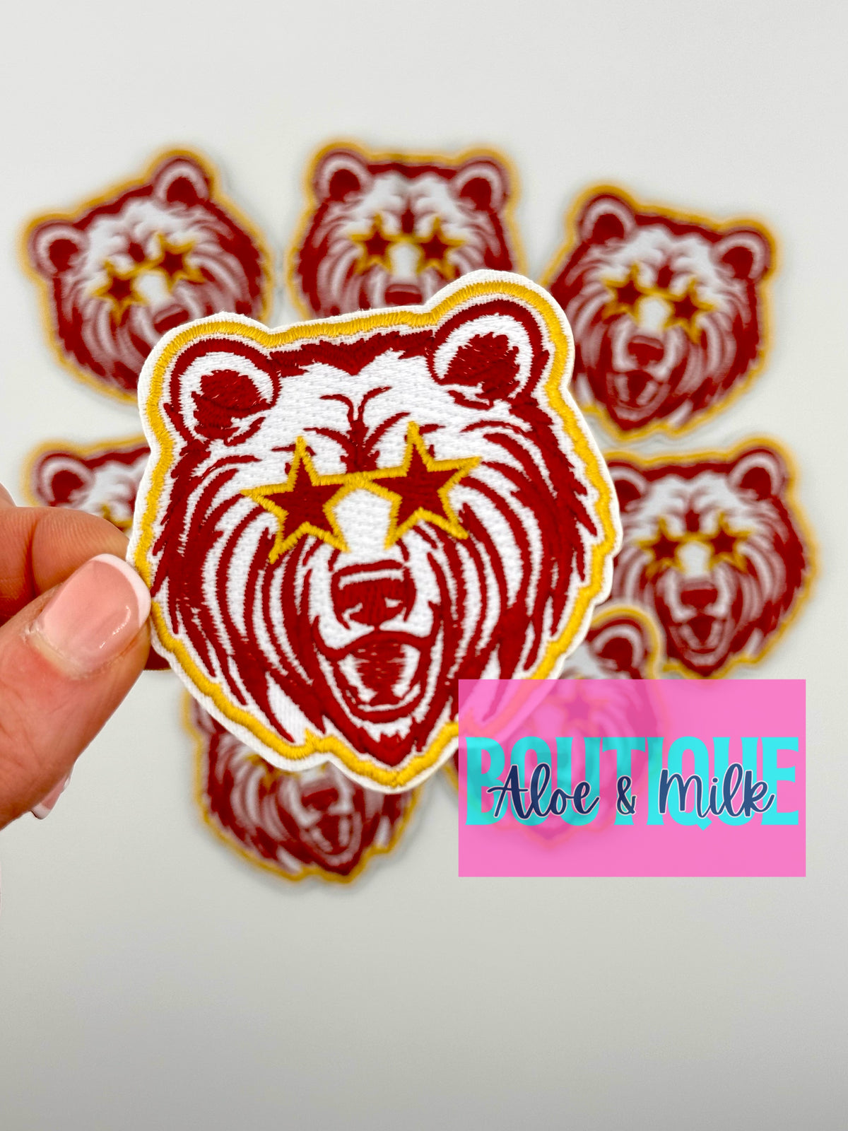 Mascot Bear, team patches