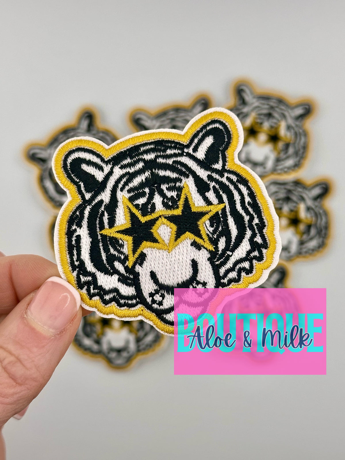 Mascot Tiger patch, mascot patches, team school patches
